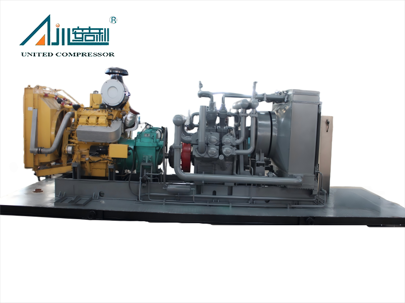 Compresor de aire de alta presión de 25 MPa con motor diésel de 10 m³/min
