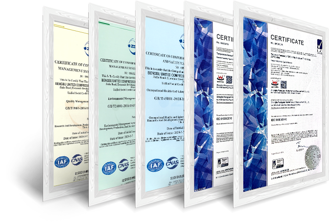 Certificado de compresor de gas