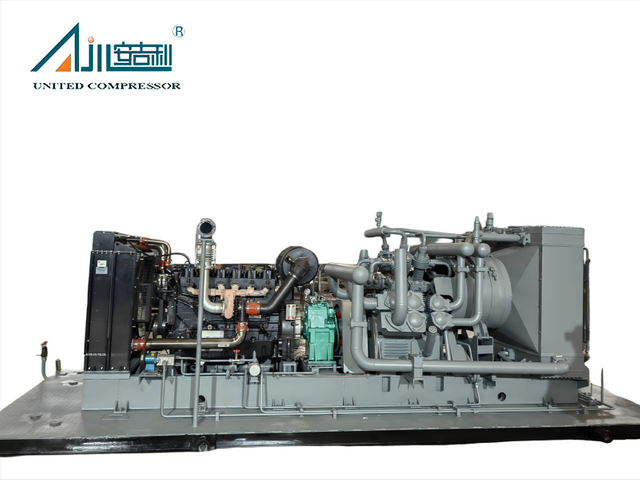 Compresor de aire de ingeniería de 25 MPa con motor Weichai montado sobre patines